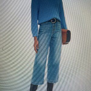 FRAME Ali Wide Crop Faded High-Rise Wide-Leg Jeans